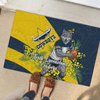North Queensland Cowboys Rubber Doormat Golden Wattle Floral Polynesian - Australian Flower - Rugby Mascot