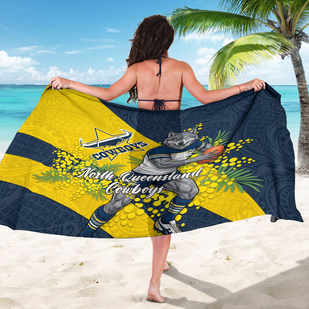 North Queensland Cowboys Sarong Golden Wattle Floral Polynesian - Australian Flower - Rugby Mascot