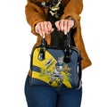 North Queensland Cowboys Shoulder Handbag Golden Wattle Floral Polynesian - Australian Flower - Rugby Mascot