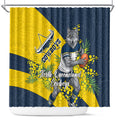 North Queensland Cowboys Shower Curtain Golden Wattle Floral Polynesian - Australian Flower - Rugby Mascot