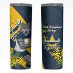 North Queensland Cowboys Skinny Tumbler Golden Wattle Floral Polynesian - Australian Flower - Rugby Mascot