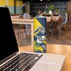 North Queensland Cowboys Skinny Tumbler Golden Wattle Floral Polynesian - Australian Flower - Rugby Mascot