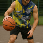 North Queensland Cowboys Sleeveless Hoodie Golden Wattle Floral Polynesian - Australian Flower - Rugby Mascot