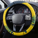 North Queensland Cowboys Steering Wheel Cover Golden Wattle Floral Polynesian - Australian Flower - Rugby Mascot