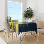 North Queensland Cowboys Tablecloth Golden Wattle Floral Polynesian - Australian Flower - Rugby Mascot