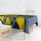 North Queensland Cowboys Tablecloth Golden Wattle Floral Polynesian - Australian Flower - Rugby Mascot