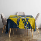 North Queensland Cowboys Tablecloth Golden Wattle Floral Polynesian - Australian Flower - Rugby Mascot