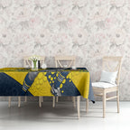 North Queensland Cowboys Tablecloth Golden Wattle Floral Polynesian - Australian Flower - Rugby Mascot