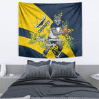 North Queensland Cowboys Tapestry Golden Wattle Floral Polynesian - Australian Flower - Rugby Mascot