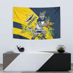North Queensland Cowboys Tapestry Golden Wattle Floral Polynesian - Australian Flower - Rugby Mascot