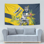 North Queensland Cowboys Tapestry Golden Wattle Floral Polynesian - Australian Flower - Rugby Mascot