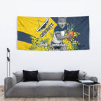 North Queensland Cowboys Tapestry Golden Wattle Floral Polynesian - Australian Flower - Rugby Mascot