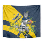 North Queensland Cowboys Tapestry Golden Wattle Floral Polynesian - Australian Flower - Rugby Mascot