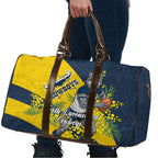 North Queensland Cowboys Travel Bag Golden Wattle Floral Polynesian - Australian Flower - Rugby Mascot
