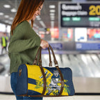 North Queensland Cowboys Travel Bag Golden Wattle Floral Polynesian - Australian Flower - Rugby Mascot