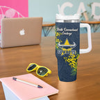 North Queensland Cowboys Tumbler With Handle Golden Wattle Floral Polynesian - Australian Flower - Rugby Mascot