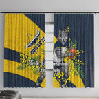 North Queensland Cowboys Window Curtain Golden Wattle Floral Polynesian - Australian Flower - Rugby Mascot