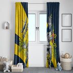 North Queensland Cowboys Window Curtain Golden Wattle Floral Polynesian - Australian Flower - Rugby Mascot