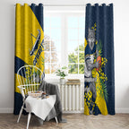 North Queensland Cowboys Window Curtain Golden Wattle Floral Polynesian - Australian Flower - Rugby Mascot