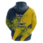 North Queensland Cowboys Zip Hoodie Golden Wattle Floral Polynesian - Australian Flower - Rugby Mascot