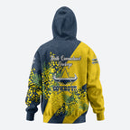 North Queensland Cowboys Zip Hoodie Golden Wattle Floral Polynesian - Australian Flower - Rugby Mascot