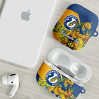 Parramatta Eels AirPods Case Golden Wattle Floral Polynesian - Australian Flower - Rugby Mascot