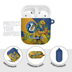 Parramatta Eels AirPods Case Golden Wattle Floral Polynesian - Australian Flower - Rugby Mascot