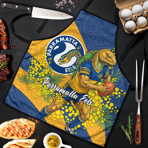 Parramatta Eels Apron Golden Wattle Floral Polynesian - Australian Flower - Rugby Mascot