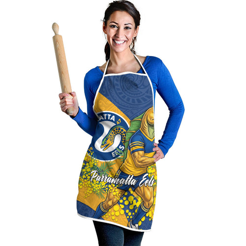 Parramatta Eels Apron Golden Wattle Floral Polynesian - Australian Flower - Rugby Mascot