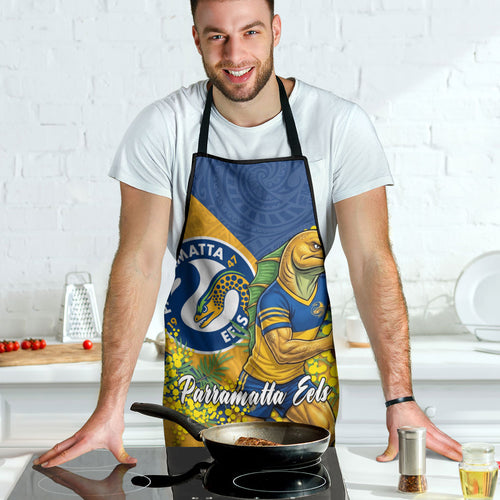 Parramatta Eels Apron Golden Wattle Floral Polynesian - Australian Flower - Rugby Mascot