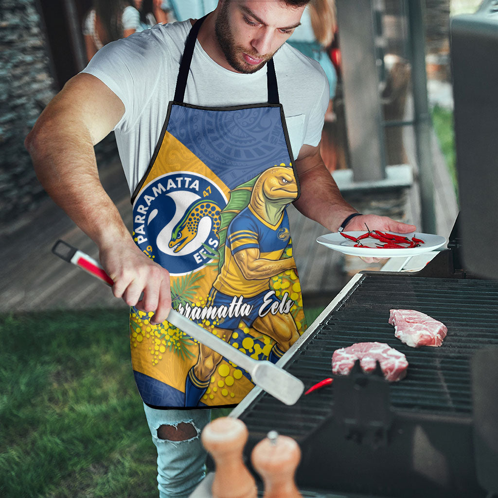 Parramatta Eels Apron Golden Wattle Floral Polynesian - Australian Flower - Rugby Mascot