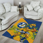 Parramatta Eels Area Rug Golden Wattle Floral Polynesian - Australian Flower - Rugby Mascot