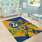 Parramatta Eels Area Rug Golden Wattle Floral Polynesian - Australian Flower - Rugby Mascot