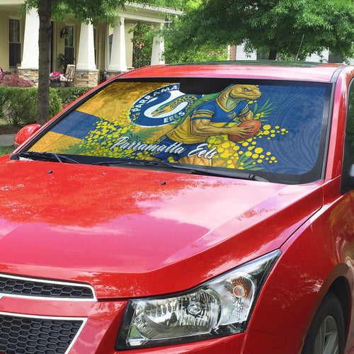 Parramatta Eels Auto Sun Shade Golden Wattle Floral Polynesian - Australian Flower - Rugby Mascot