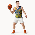 Parramatta Eels Basketball Jersey Golden Wattle Floral Polynesian - Australian Flower - Rugby Mascot