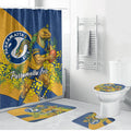 Parramatta Eels Bathroom Set Golden Wattle Floral Polynesian - Australian Flower - Rugby Mascot