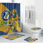 Parramatta Eels Bathroom Set Golden Wattle Floral Polynesian - Australian Flower - Rugby Mascot
