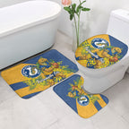 Parramatta Eels Bathroom Set Golden Wattle Floral Polynesian - Australian Flower - Rugby Mascot