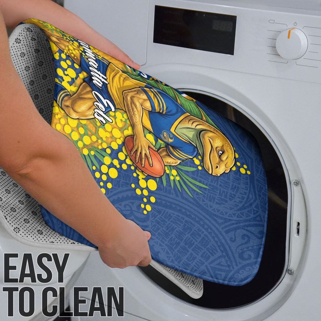 Parramatta Eels Bathroom Set Golden Wattle Floral Polynesian - Australian Flower - Rugby Mascot