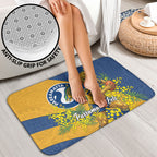 Parramatta Eels Bathroom Set Golden Wattle Floral Polynesian - Australian Flower - Rugby Mascot