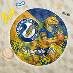 Parramatta Eels Beach Blanket Golden Wattle Floral Polynesian - Australian Flower - Rugby Mascot