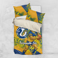 Parramatta Eels Bedding Set Golden Wattle Floral Polynesian - Australian Flower - Rugby Mascot