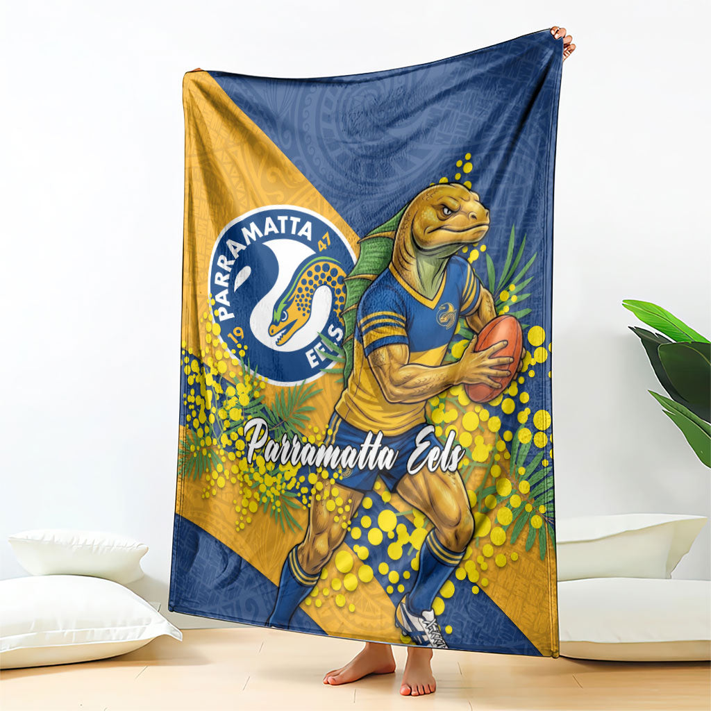 Parramatta Eels Blanket Golden Wattle Floral Polynesian - Australian Flower - Rugby Mascot