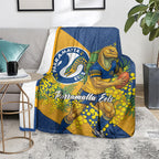 Parramatta Eels Blanket Golden Wattle Floral Polynesian - Australian Flower - Rugby Mascot