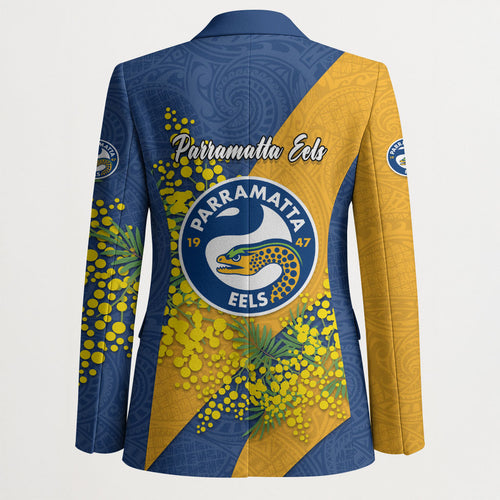 Parramatta Eels Blazer Golden Wattle Floral Polynesian - Australian Flower - Rugby Mascot