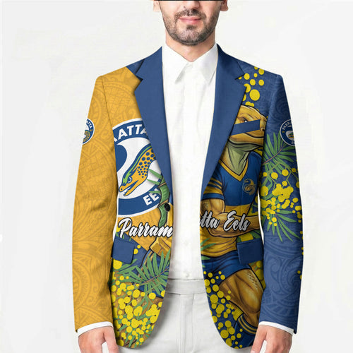 Parramatta Eels Blazer Golden Wattle Floral Polynesian - Australian Flower - Rugby Mascot