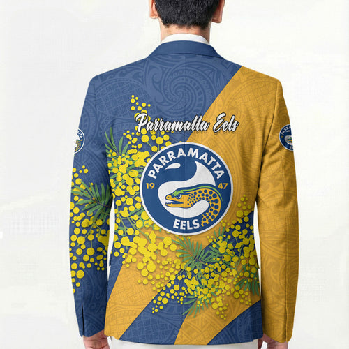 Parramatta Eels Blazer Golden Wattle Floral Polynesian - Australian Flower - Rugby Mascot