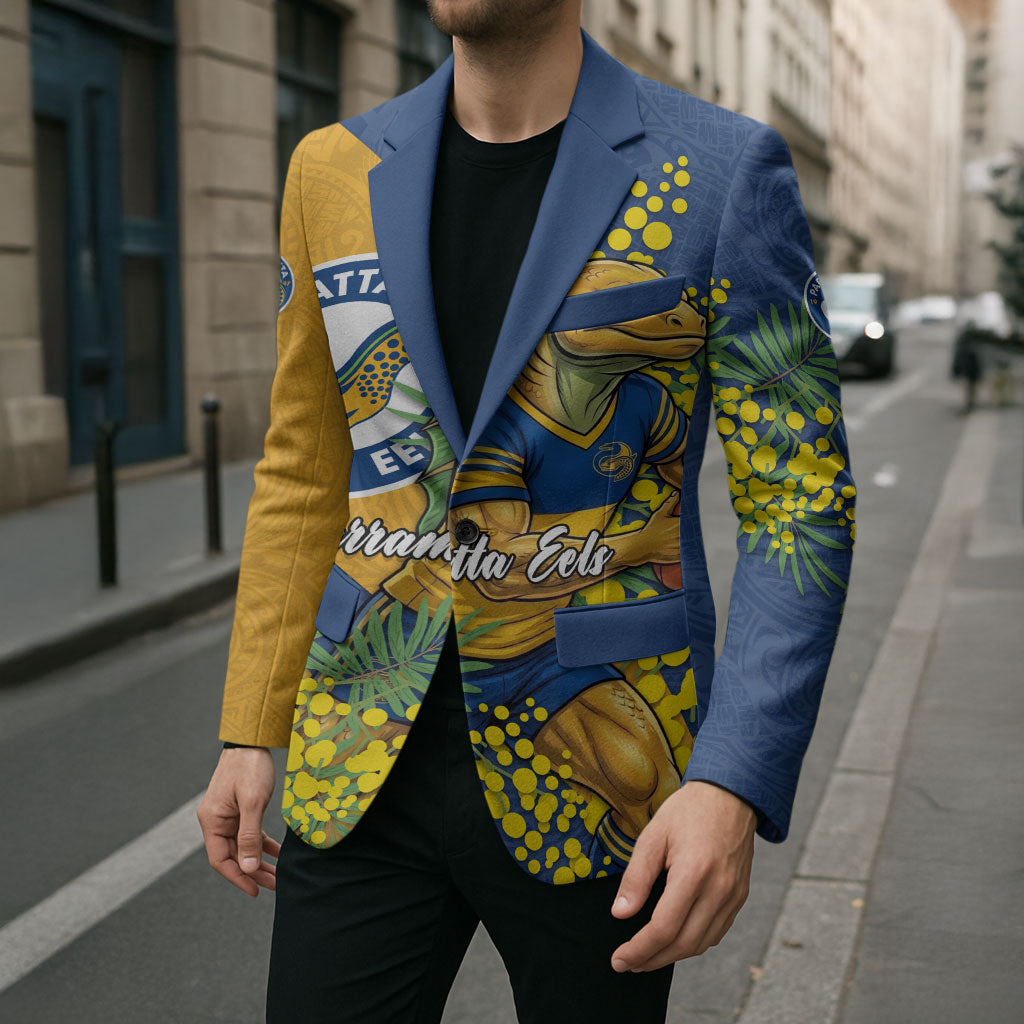 Parramatta Eels Blazer Golden Wattle Floral Polynesian - Australian Flower - Rugby Mascot