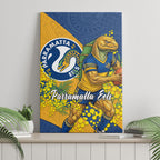 Parramatta Eels Canvas Wall Art Golden Wattle Floral Polynesian - Australian Flower - Rugby Mascot