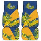 Parramatta Eels Car Mats Golden Wattle Floral Polynesian - Australian Flower - Rugby Mascot
